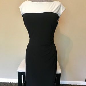 🌺 2/$20.  Chaps black and white dress